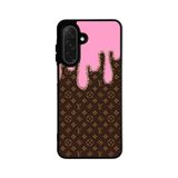 BG AKSESUAR Samsung Galaxy A26 ile Uyumlu Baskılı Silikon Kılıf, LouisVuitton Desen, Pembe-Kahverengi, A++ Kalite Koruma