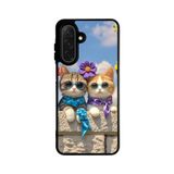 BG AKSESUAR Samsung Galaxy A26 ile Uyumlu Kedi Figürü Temalı Mat Siyah Silikon Kılıf, Yumuşak, Koruyucu, Şok Emici