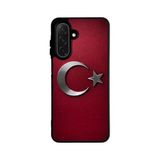 BG AKSESUAR Samsung Galaxy A26 ile Uyumlu Türk Bayrağı Baskılı Silikon Kılıf, Siyah