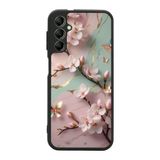 BG AKSESUAR Samsung Galaxy A34 ile Uyumlu Baskılı, Mat Siyah, Yumuşak Silikon, Koruyucu, Şok Emici Kılıf, Yaldız Çiçek Deseni