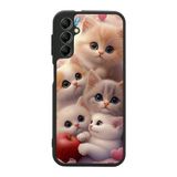 BG AKSESUAR Samsung Galaxy A34 ile Uyumlu Kedi Figürü Baskılı, Mat Siyah, Yumuşak Silikon, Şok Emici Koruyucu Kılıf