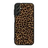 BG AKSESUAR Samsung Galaxy A34 ile Uyumlu Leopar Desenli Siyah Kılıf, Yumuşak Silikon, Koruyucu, Şok Emici Kapak