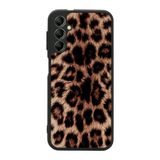 BG AKSESUAR Samsung Galaxy A34 ile Uyumlu Leopar Desenli Siyah Silikon Kılıf, Şok Emici Koruyucu Kapak