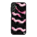 BG AKSESUAR Samsung Galaxy A34 ile Uyumlu Leopar Kürk Desenli Siyah Silikon Kılıf, Şok Emici Koruyucu Kapak
