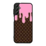 BG AKSESUAR Samsung Galaxy A34 ile Uyumlu LouisVuitton Desenli Siyah Kılıf, Yumuşak Silikon, Koruyucu, Şok Emici Kapak