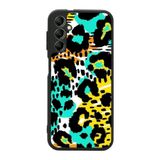 BG AKSESUAR Samsung Galaxy A34 ile Uyumlu Pastel Leopar Desenli Siyah Silikon Kılıf, Şok Emici Koruyucu Kapak