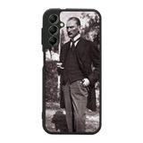 BG AKSESUAR Samsung Galaxy A34 ile Uyumlu Siyah Kılıf, Mustafa Kemal Atatürk Baskılı, Yumuşak Silikon, Şok Emici