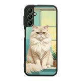BG AKSESUAR Samsung Galaxy A34 ile Uyumlu Siyah Kılıf, Yumuşak Silikon, Koruyucu, Şok Emici, Kedi Tasarımı