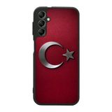 BG AKSESUAR Samsung Galaxy A34 ile Uyumlu Türk Bayrağı Baskılı Siyah Kılıf, Yumuşak Silikon, Koruyucu, Şok Emici Kapak