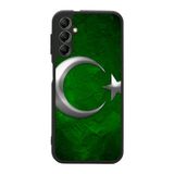 BG AKSESUAR Samsung Galaxy A34 ile Uyumlu Türk Bayrağı Baskılı Siyah Silikon Kılıf, Şok Emici Koruyucu Kapak
