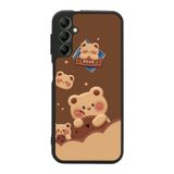 BG AKSESUAR Samsung Galaxy A34 Uyumlu Baskılı, Mat Siyah, Yumuşak Silikon, Koruyucu, Şok Emici Kapak, Kılıf, Oyuncak Ayıcık Tasarımı