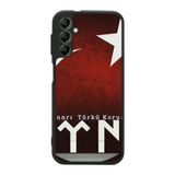 BG AKSESUAR Samsung Galaxy A34 Uyumlu Göktürkçe Türk Yazılı Baskılı, Mat Siyah, Yumuşak Silikon, Şok Emici Koruyucu Kılıf