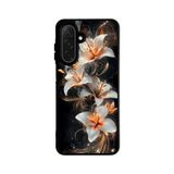 BG AKSESUAR Samsung Galaxy A36 ile Uyumlu Baskılı Silikon Kılıf, Çiçek Deseni, Siyah