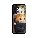BG AKSESUAR Samsung Galaxy A36 ile Uyumlu Kedi Figürü Temalı Silikon Kılıf, Mat Siyah, Koruyucu, Şok Emici