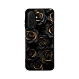 BG AKSESUAR Samsung Galaxy A36 ile Uyumlu Siyah Baskılı Silikon Kılıf, Çiçek Deseni, A++ Kalite Koruma