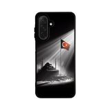 BG AKSESUAR Samsung Galaxy A36 ile Uyumlu Türk Bayrağı Baskılı Silikon Kılıf, Siyah
