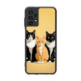 BG AKSESUAR Samsung Galaxy A52 ile Uyumlu Kılıf, Mat Siyah, Yumuşak Silikon, Koruyucu, Şok Emici, Kedi Desenli