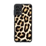 BG AKSESUAR Samsung Galaxy A52 ile Uyumlu Leopar Desenli Siyah Silikon Kılıf, Şok Emici Koruyucu Kapak