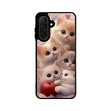 BG AKSESUAR Samsung Galaxy A56 ile Uyumlu Kedi Figürü Temalı Mat Siyah Silikon Kılıf, Koruyucu, Şok Emici