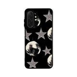 BG AKSESUAR Samsung Galaxy A56 ile Uyumlu Silikon Kılıf, Yıldız ve Disko Topu Baskılı, Siyah