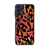 BG AKSESUAR Samsung Galaxy A72 ile Uyumlu Pastel Leopar Desenli Mat Siyah Silikon Kılıf, Şok Emici Koruyucu Kapak