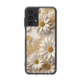 BG AKSESUAR Samsung Galaxy A72 Uyumlu Kılıf, Mat Siyah, Çiçek Deseni, Silikon