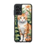 BG AKSESUAR Samsung Galaxy A72 Uyumlu Mat Siyah Kılıf, Yumuşak Silikon, Koruyucu, Şok Emici, Kedi Desenli
