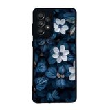 BG AKSESUAR Samsung Galaxy A73 ile Uyumlu Kılıf, Çiçek Deseni, Mat Siyah, Yumuşak Silikon, Şok Emici