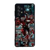 BG AKSESUAR Samsung Galaxy A73 ile Uyumlu Kılıf, Iron Man Marvel Baskılı, Mat Siyah, Yumuşak Silikon, Şok Emici