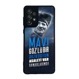BG AKSESUAR Samsung Galaxy A73 ile Uyumlu Kılıf, Mustafa Kemal Atatürk Baskılı, Mat Siyah, Yumuşak Silikon, Koruyucu, Şok Emici