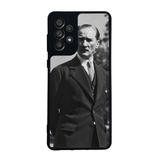 BG AKSESUAR Samsung Galaxy A73 ile Uyumlu Kılıf, Mustafa Kemal Atatürk Baskılı, Mat Siyah, Yumuşak Silikon, Şok Emici