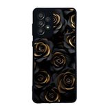 BG AKSESUAR Samsung Galaxy A73 ile Uyumlu Kılıf, Yumuşak Silikon, Koruyucu, Şok Emici, Mat Siyah, Çiçek Deseni