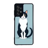 BG AKSESUAR Samsung Galaxy A73 ile Uyumlu Kılıf, Yumuşak Silikon, Koruyucu, Şok Emici, Mat Siyah, Kedi Desenli