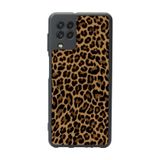 BG AKSESUAR Samsung Galaxy M22 ile Uyumlu Leopar Desenli Kılıf, Mat Siyah, Yumuşak Silikon, Koruyucu, Şok Emici