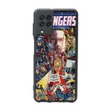 BG AKSESUAR Samsung Galaxy M22 ile Uyumlu Mat Siyah Kılıf, Avengers Baskılı, Yumuşak Silikon, Şok Emici