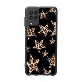 BG AKSESUAR Samsung Galaxy M22 ile Uyumlu Mat Siyah Kılıf, Yıldız Desenli, Yumuşak Silikon, Şok Emici