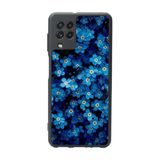 BG AKSESUAR Samsung Galaxy M22 ile Uyumlu Mat Siyah Kılıf, Yumuşak Silikon, Çiçek Deseni, Koruyucu, Şok Emici