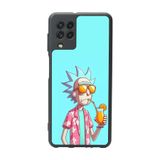 BG AKSESUAR Samsung Galaxy M22 ile Uyumlu Mat Siyah Kılıf, Yumuşak Silikon, Koruyucu, Şok Emici, Çizgi Karakter Baskılı