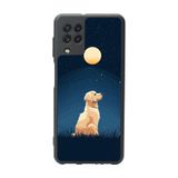 BG AKSESUAR Samsung Galaxy M22 ile Uyumlu Mat Siyah Kılıf, Yumuşak Silikon, Koruyucu, Şok Emici, Köpek Baskılı