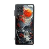 BG AKSESUAR Samsung Galaxy M22 ile Uyumlu Mat Siyah Kılıf, Yumuşak Silikon, Koruyucu, Şok Emici, Manzara Tasarım