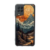 BG AKSESUAR Samsung Galaxy M22 ile Uyumlu Mat Siyah Kılıf, Yumuşak Silikon, Manzara Baskılı, Şok Emici