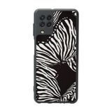 BG AKSESUAR Samsung Galaxy M22 ile Uyumlu Mat Siyah Kılıf, Zebra Desen, Yumuşak Silikon, Şok Emici