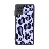 BG AKSESUAR Samsung Galaxy M22 ile Uyumlu Pastel Leopar Desenli Silikon Kılıf, Mat Siyah