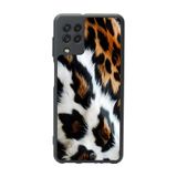 BG AKSESUAR Samsung Galaxy M22 Uyumlu Kılıf, Kürk Desenli, Mat Siyah, Yumuşak Silikon, Şok Emici