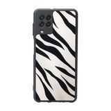 BG AKSESUAR Samsung Galaxy M22 Uyumlu Kılıf, Mat Siyah, Zebra Desen, Yumuşak Silikon, Şok Emici