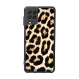 BG AKSESUAR Samsung Galaxy M22 Uyumlu Leopar Desenli Mat Siyah Silikon Kılıf, Şok Emici Koruyucu Kapak