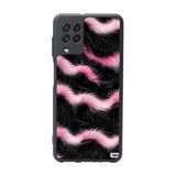 BG AKSESUAR Samsung Galaxy M22 Uyumlu Leopar Kürk Desenli Mat Siyah Silikon Kılıf, Şok Emici Koruyucu Kapak