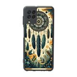 BG AKSESUAR Samsung Galaxy M22 Uyumlu Mat Siyah Kılıf, Boho Desenler, Yumuşak Silikon, Koruyucu, Şok Emici