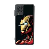 BG AKSESUAR Samsung Galaxy M22 Uyumlu Mat Siyah Kılıf, Iron Man Baskılı, Yumuşak Silikon, Şok Emici