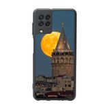 BG AKSESUAR Samsung Galaxy M22 Uyumlu Mat Siyah Kılıf, İstanbul Galata Kulesi Baskılı, Yumuşak Silikon, Şok Emici